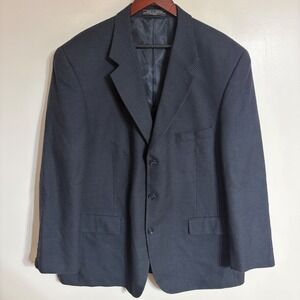 Gianelli Mens Navy Blue Lambswool Cashmere Blend 3 Button Blazer Sport Coat